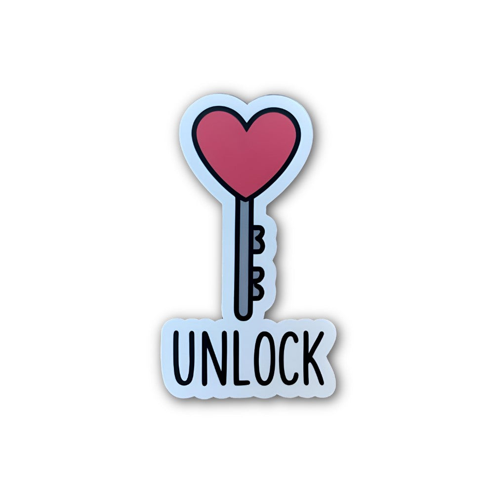 UNLOCK Sticker, Waterproof Vinyl Decal Sticker Indoor Or Outdoor 2 (Pieces) 3" and 5"