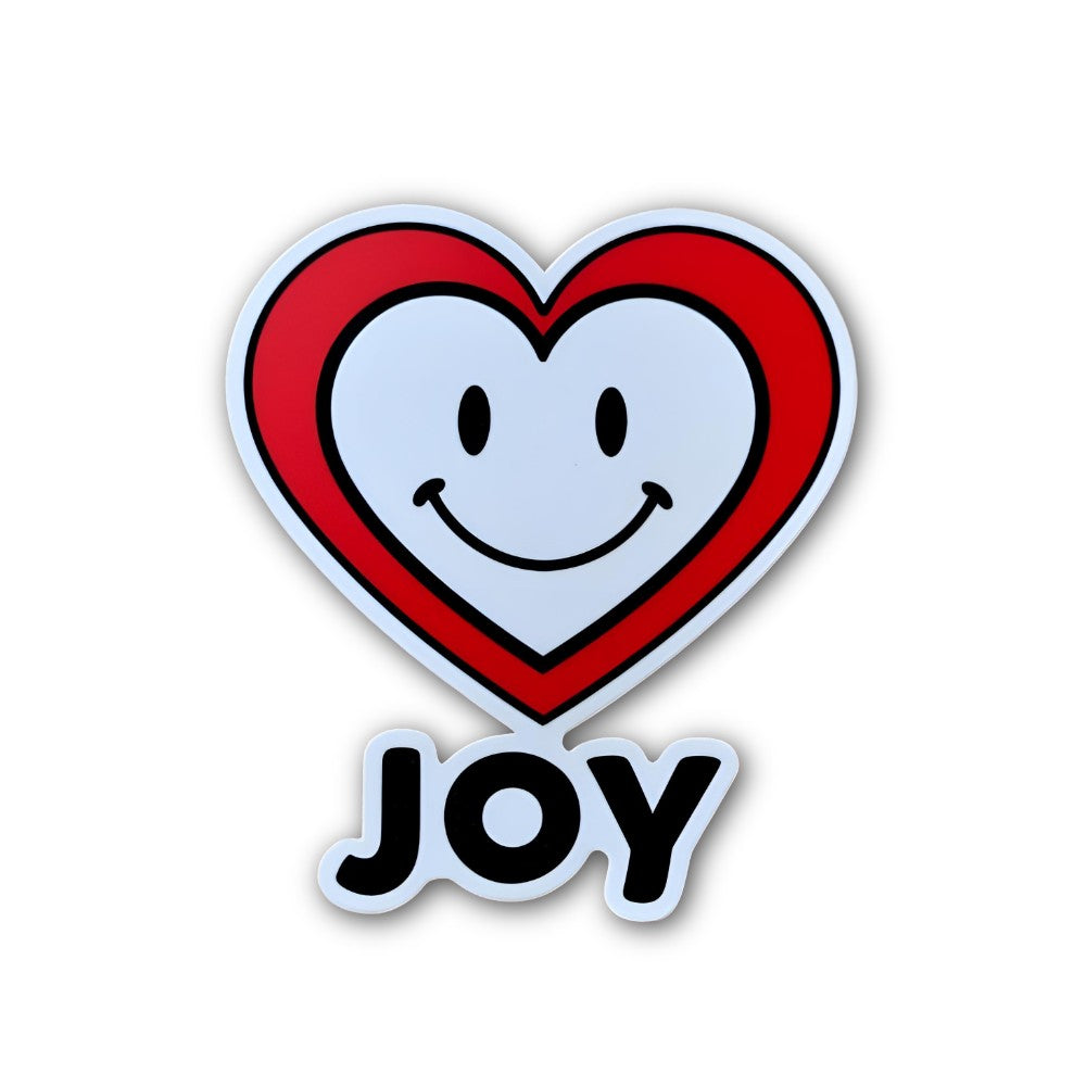 Joy & Blue Color Heart Sticker, Waterproof Vinyl Decal Sticker Indoor Or Outdoor 2 (Pieces) 3" and 5"