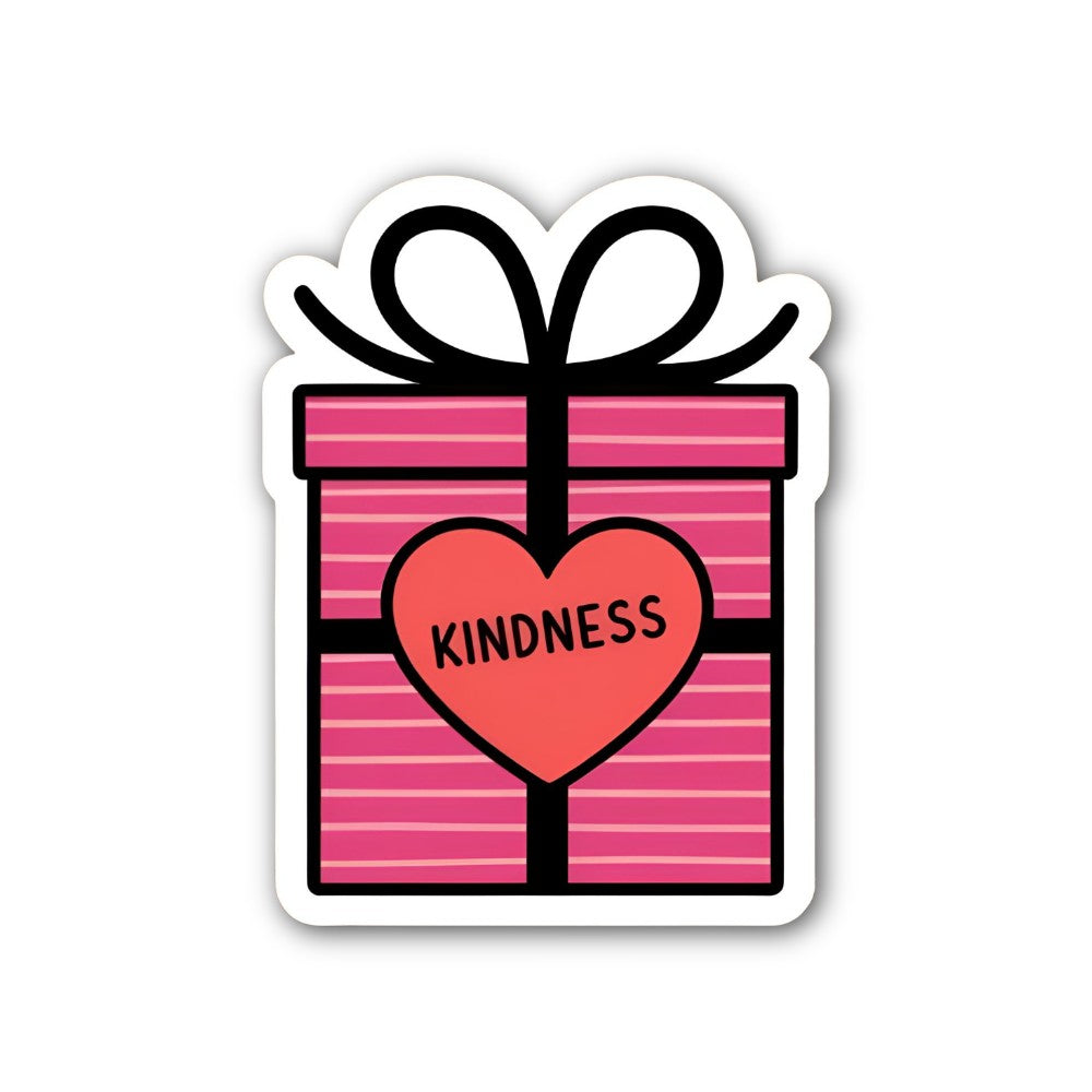 KINDNESS Sticker, Waterproof Vinyl Decal Sticker Indoor Or Outdoor 2 (Pieces) 3" and 5"