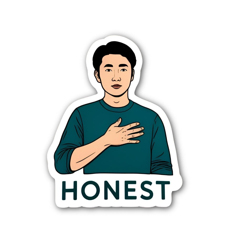HONEST Sticker, Waterproof Vinyl Decal Sticker Indoor Or Outdoor 2 (Pieces) 3" and 5"
