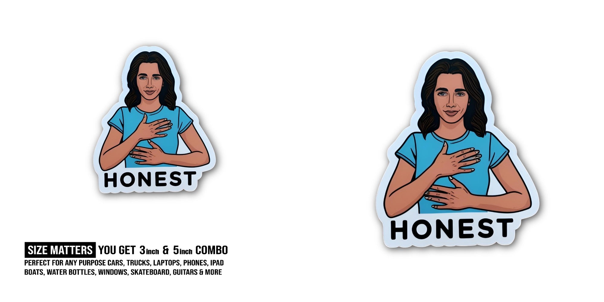 HONEST & MOTHER Sticker, Waterproof Vinyl Decal Sticker Indoor Or Outdoor 2 (Pieces) 3" and 5"