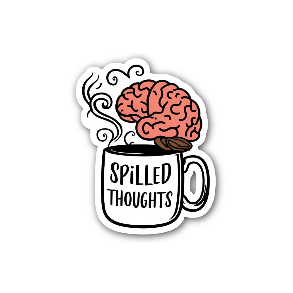 SPILLED TH0UGHTS Sticker, Waterproof Vinyl Decal Sticker Indoor Or Outdoor 2 (Pieces) 3" and 5"