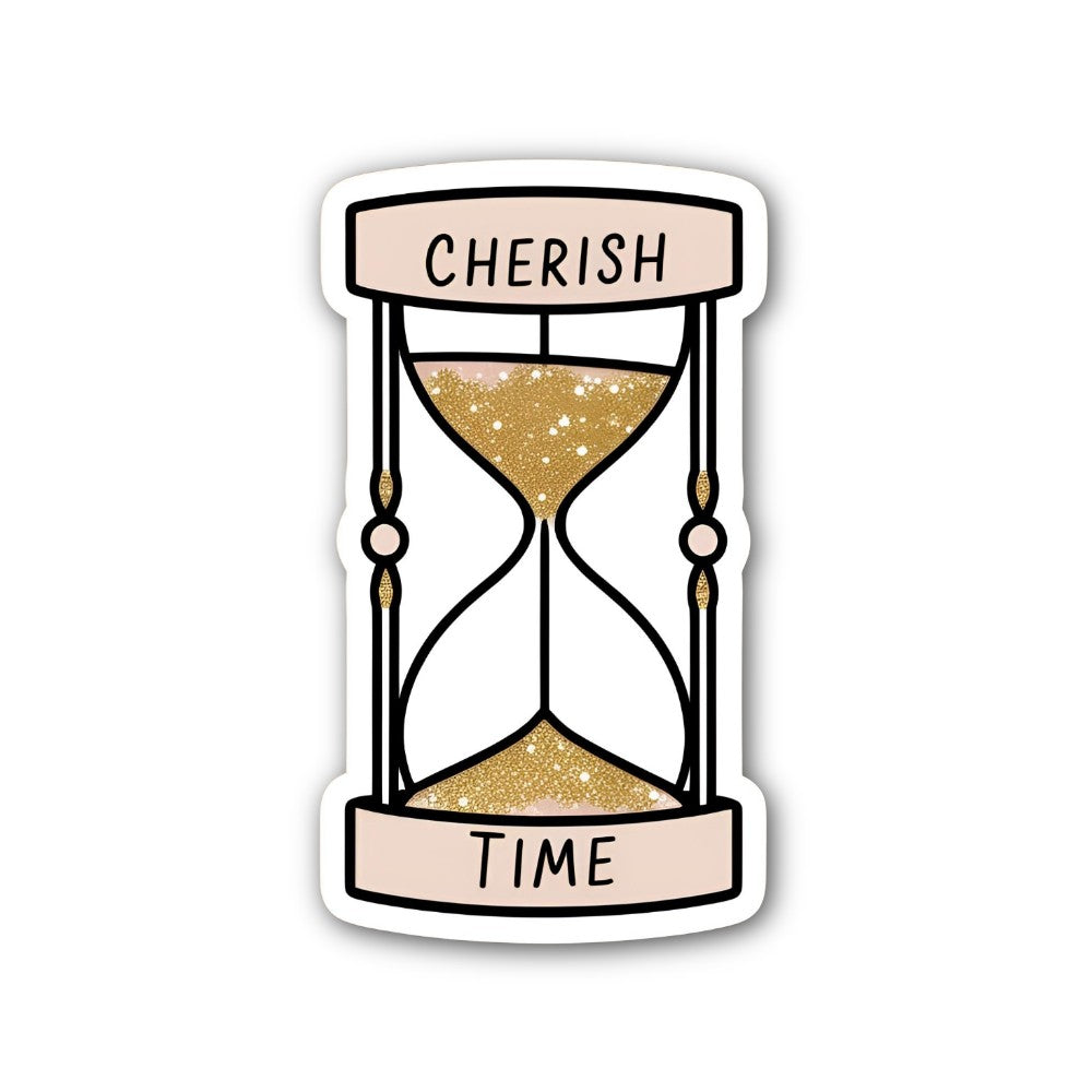 CHERISH TIME Sticker, Waterproof Vinyl Decal Sticker Indoor Or Outdoor 2 (Pieces) 3" and 5"