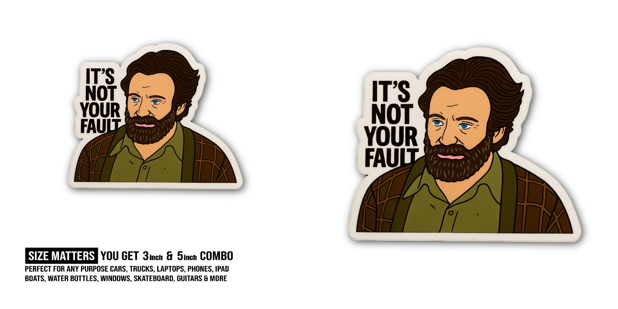 It's NOT Your Fault Sticker, Waterproof Vinyl Decal Sticker Indoor Or Outdoor 2 (Pieces) 3" and 5"