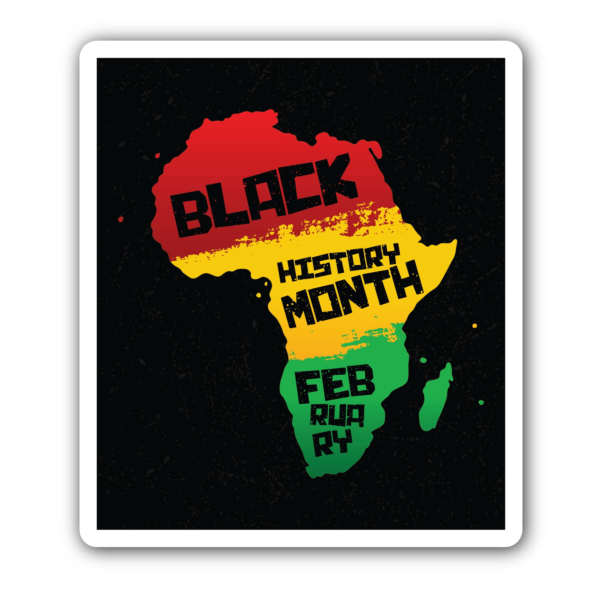 February Month Celebration Sticker, Waterproof Vinyl Decal Sticker Indoor Or Outdoor 2 (Pieces) 3" and 5"