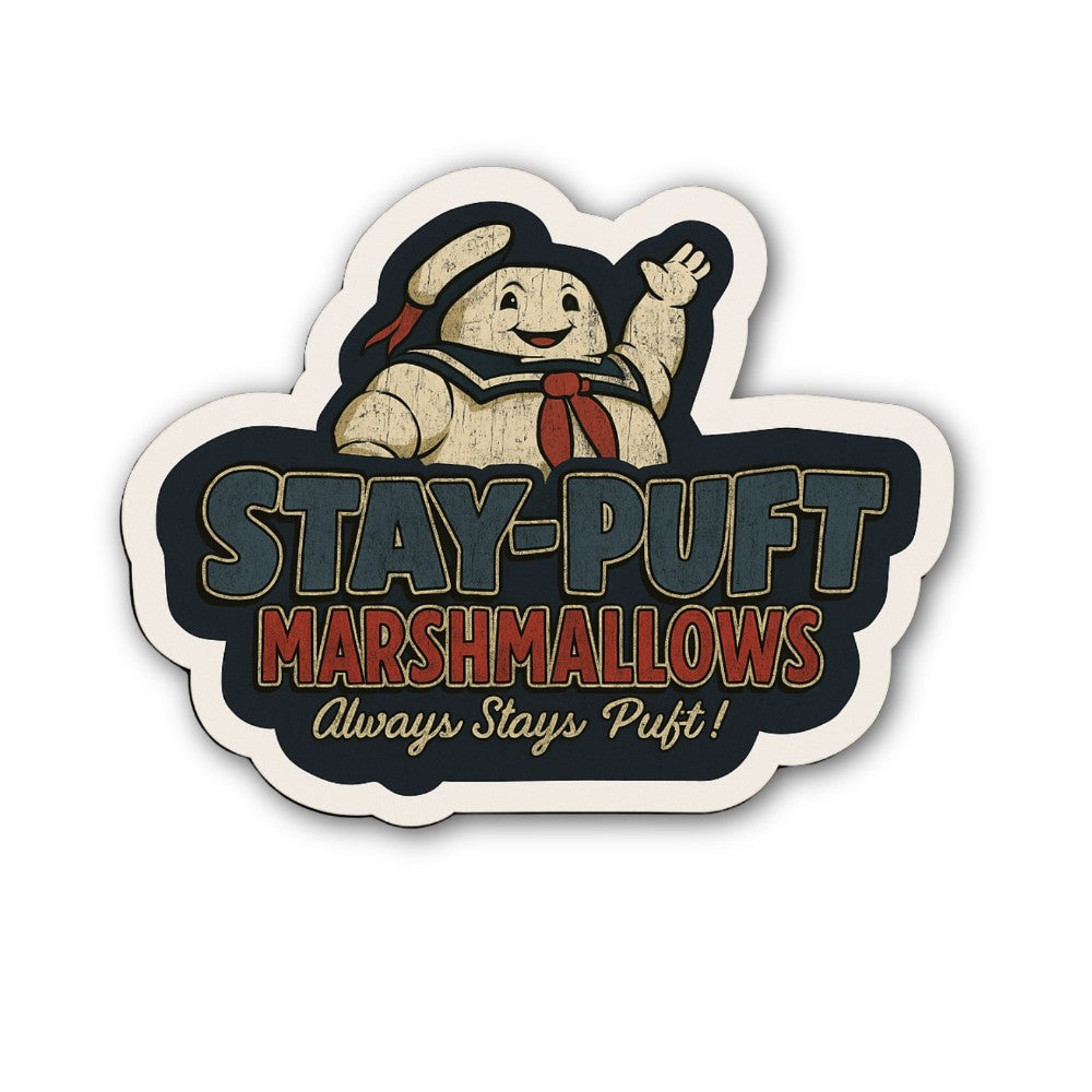STAY-PUFT MARSHMALLOWS Sticker, Waterproof Vinyl Decal Sticker Indoor Or Outdoor 2 (Pieces) 3" and 5"