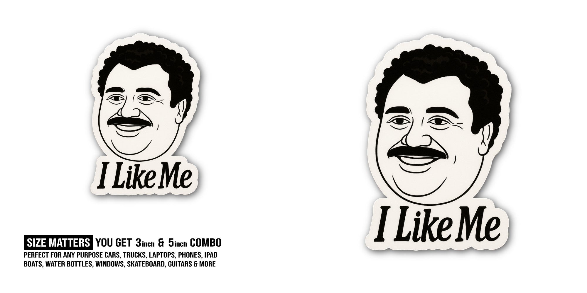 Funny I Like Me Sticker, Waterproof Vinyl Decal Sticker Indoor Or Outdoor 2 (Pieces) 3" and 5"