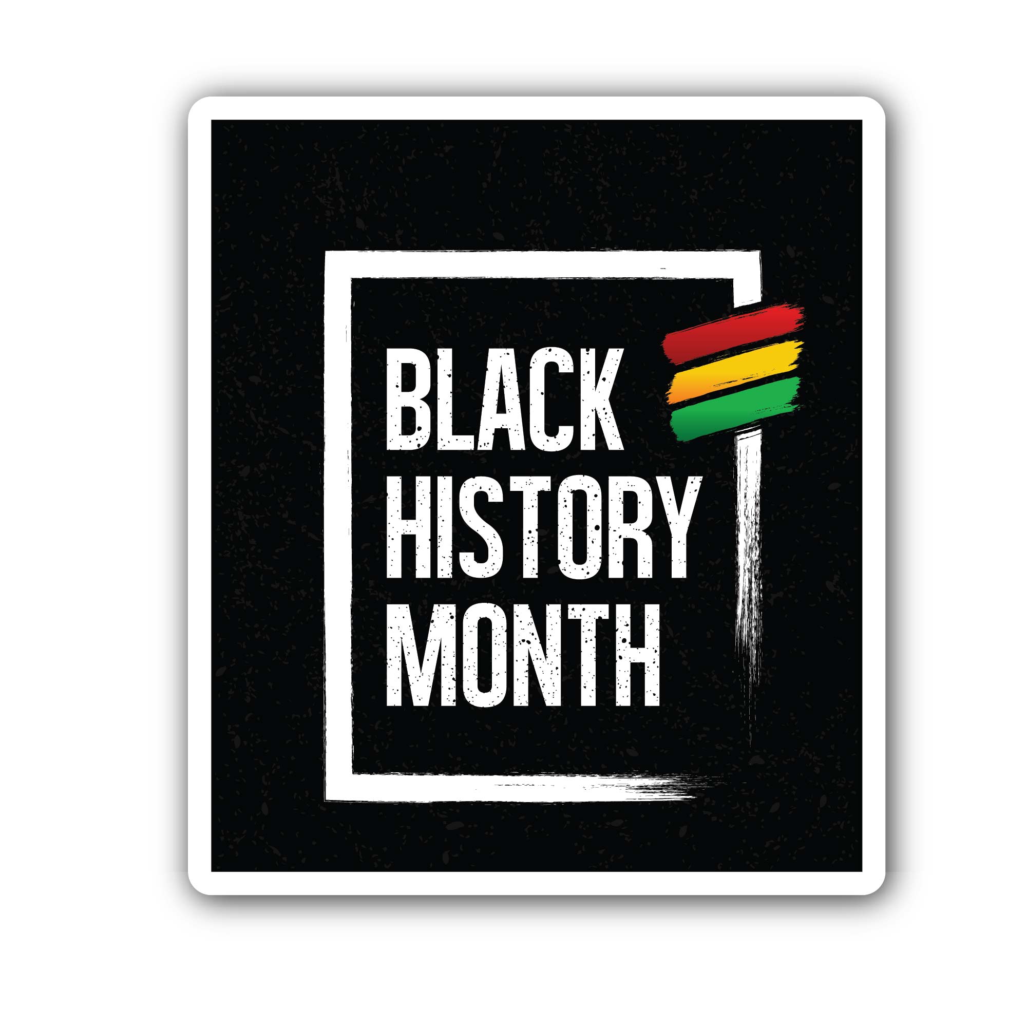 White Color of Black History Month Text Sticker, Waterproof Vinyl Decal Sticker Indoor Or Outdoor 2 (Pieces) 3" and 5"