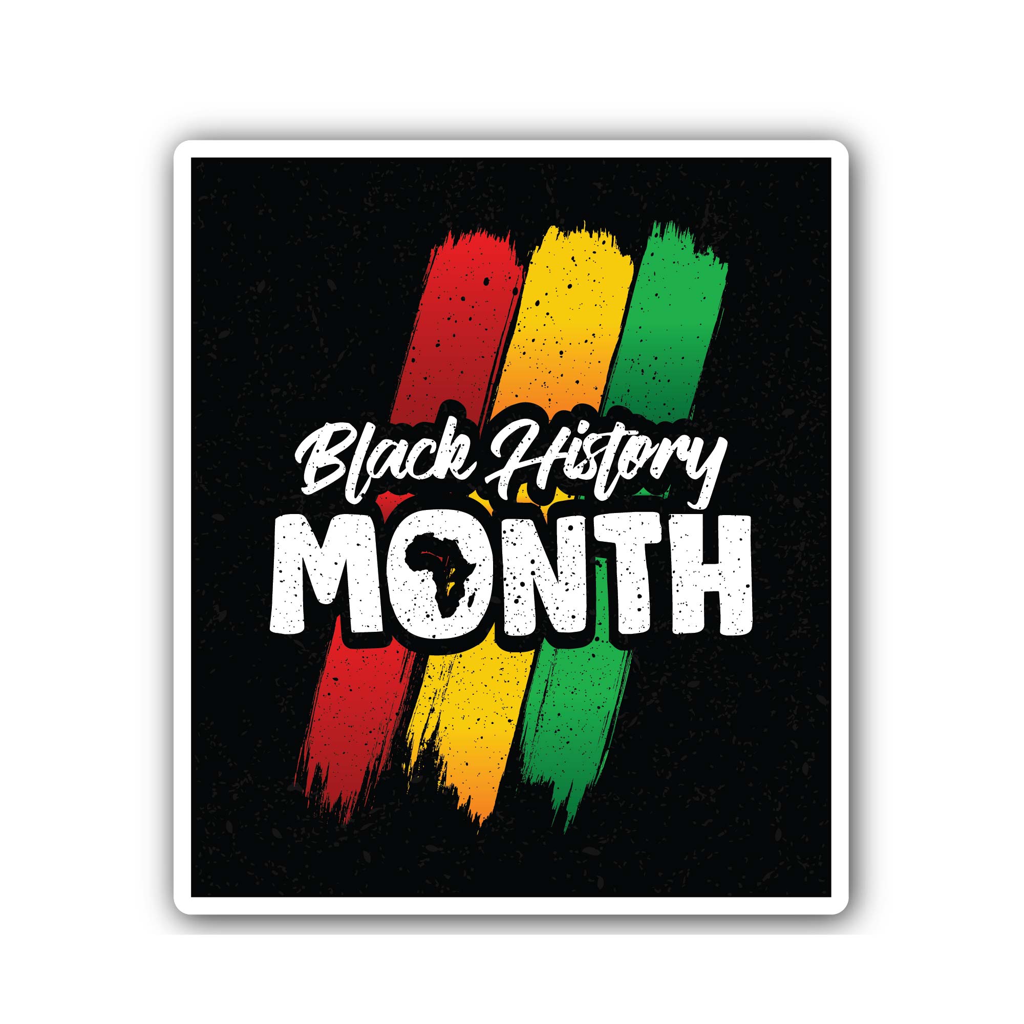 Black History Month Text Sticker, Waterproof Vinyl Decal Sticker Indoor Or Outdoor 2 (Pieces) 3" and 5"