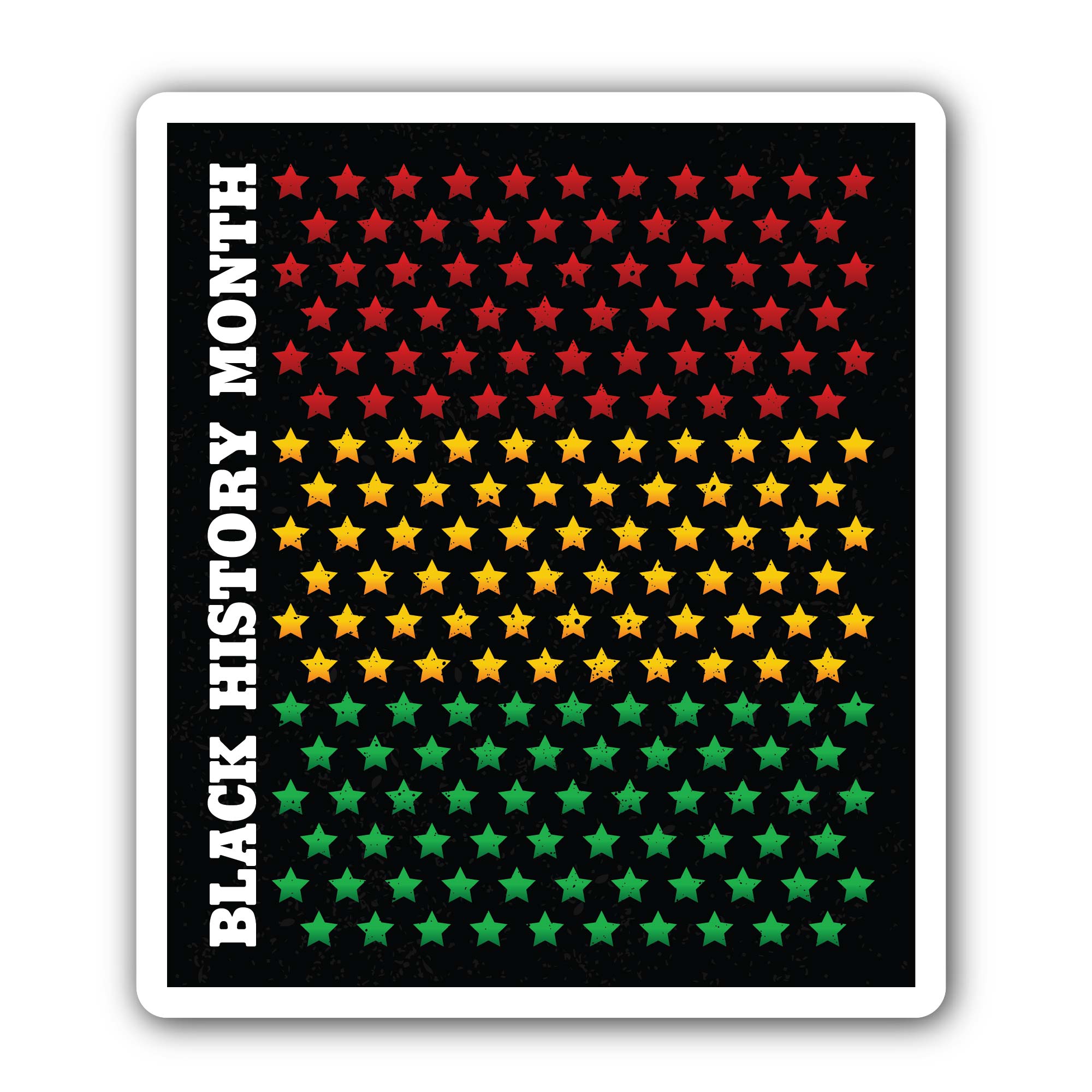 Star & Black History Sticker, Waterproof Vinyl Decal Sticker Indoor Or Outdoor 2 (Pieces) 3" and 5"