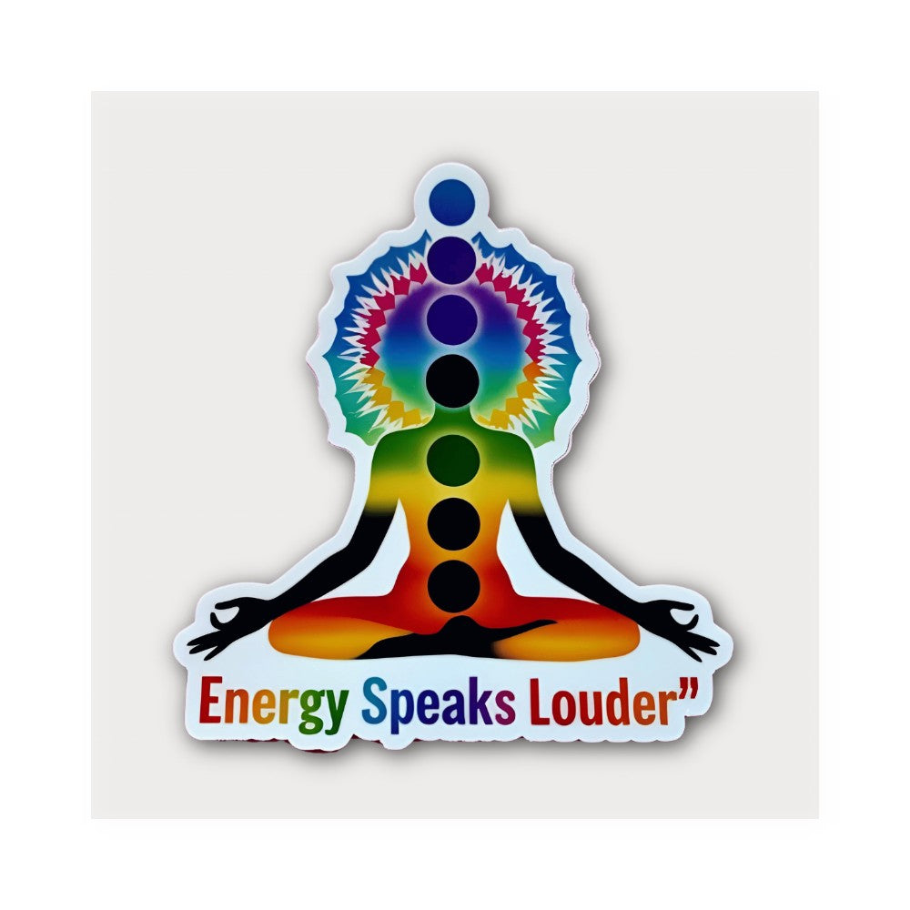 Energy Speaks Louder Sticker, Waterproof Vinyl Decal Sticker Indoor Or Outdoor 2 (Pieces) 3" and 5"