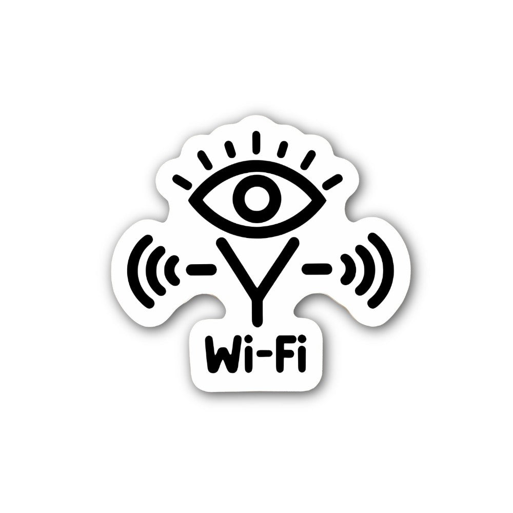 Wi-Fi Eye Sticker, Waterproof Vinyl Decal Sticker Indoor Or Outdoor 2 (Pieces) 3" and 5"