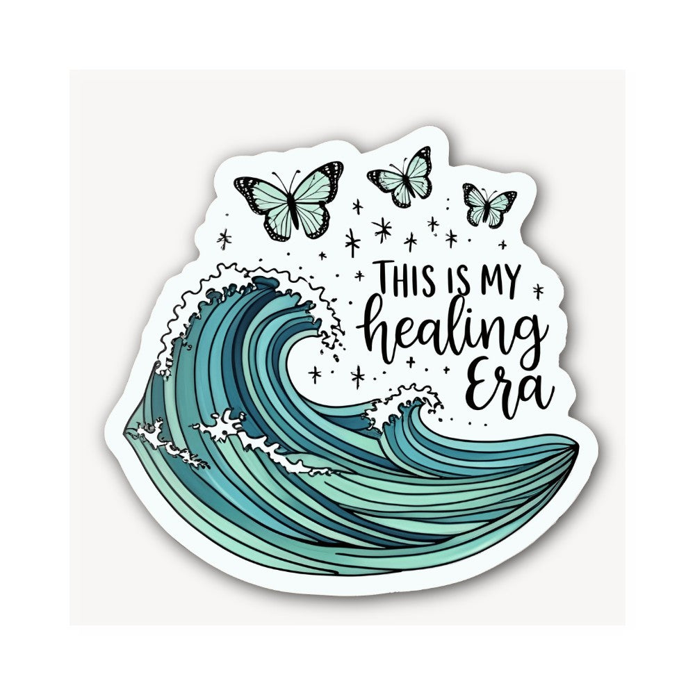 Healing Era Wave  Sticker, Waterproof Vinyl Decal Sticker Indoor Or Outdoor 2 (Pieces) 3" and 5"