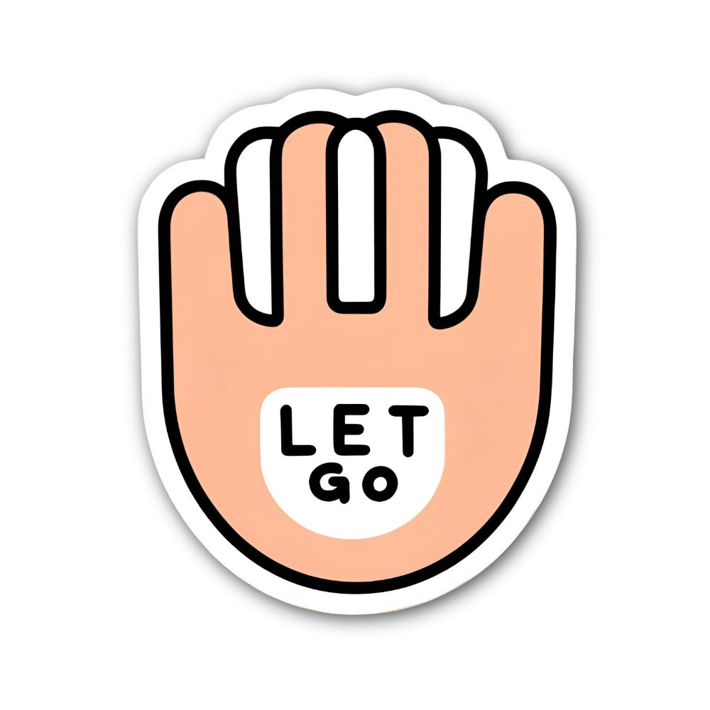 Let Go Hand Sticker, Waterproof Vinyl Decal Sticker Indoor Or Outdoor 2 (Pieces) 3" and 5"