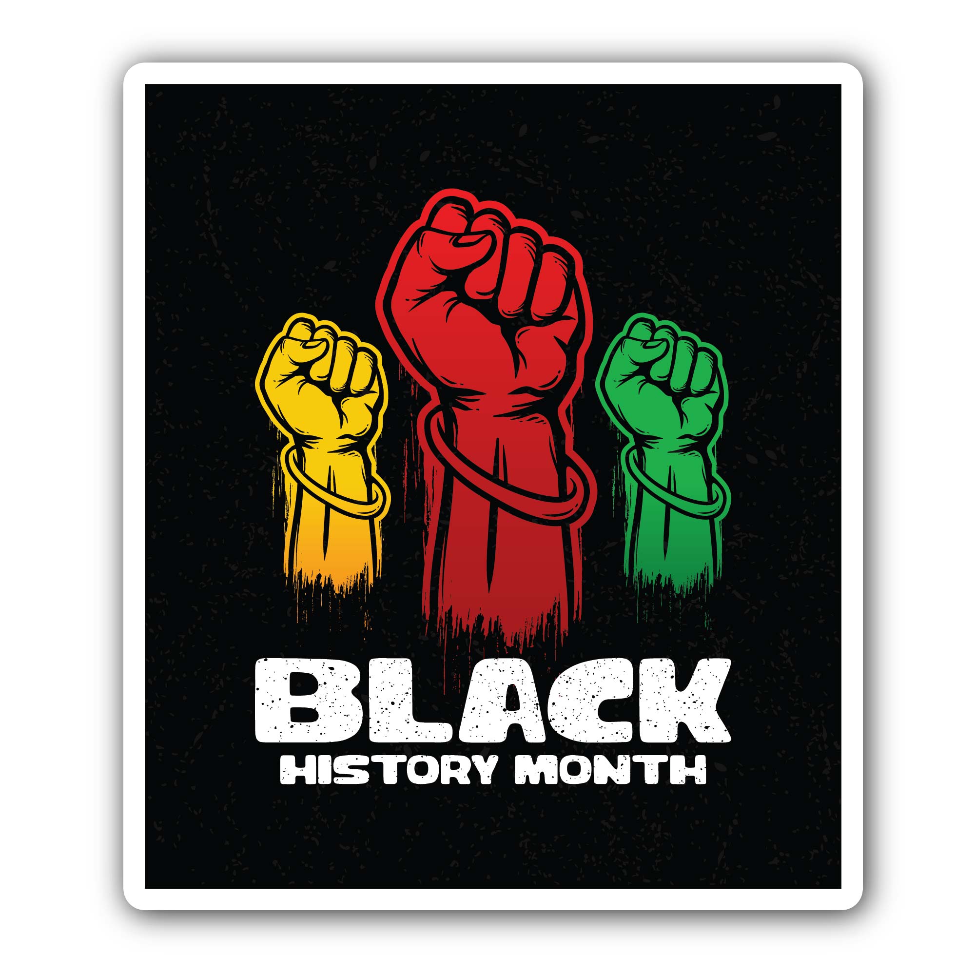 Black History Month Background  Sticker, Waterproof Vinyl Decal Sticker Indoor Or Outdoor 2 (Pieces) 3" and 5"