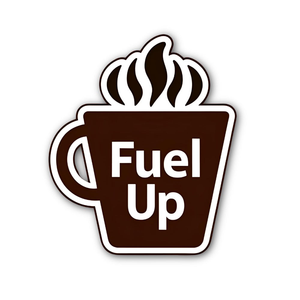 Fuel Up Sticker, Waterproof Vinyl Decal Sticker Indoor Or Outdoor 2 (Pieces) 3" and 5"