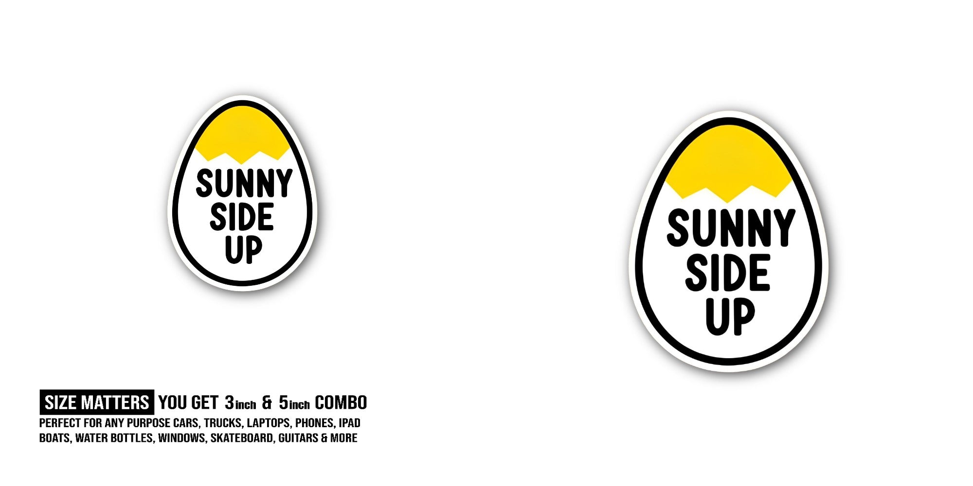 SIDE UP Sticker, Waterproof Vinyl Decal Sticker Indoor Or Outdoor 2 (Pieces) 3" and 5"