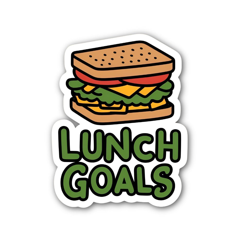 LUNCH GOAL Sticker, Waterproof Vinyl Decal Sticker Indoor Or Outdoor 2 (Pieces) 3" and 5"
