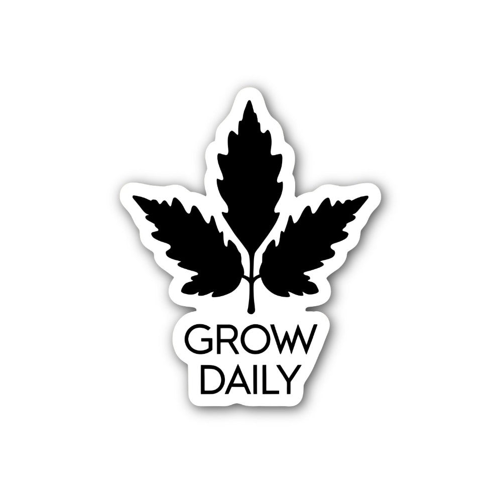 GROW DAILY Sticker, Waterproof Vinyl Decal Sticker Indoor Or Outdoor 2 (Pieces) 3" and 5"