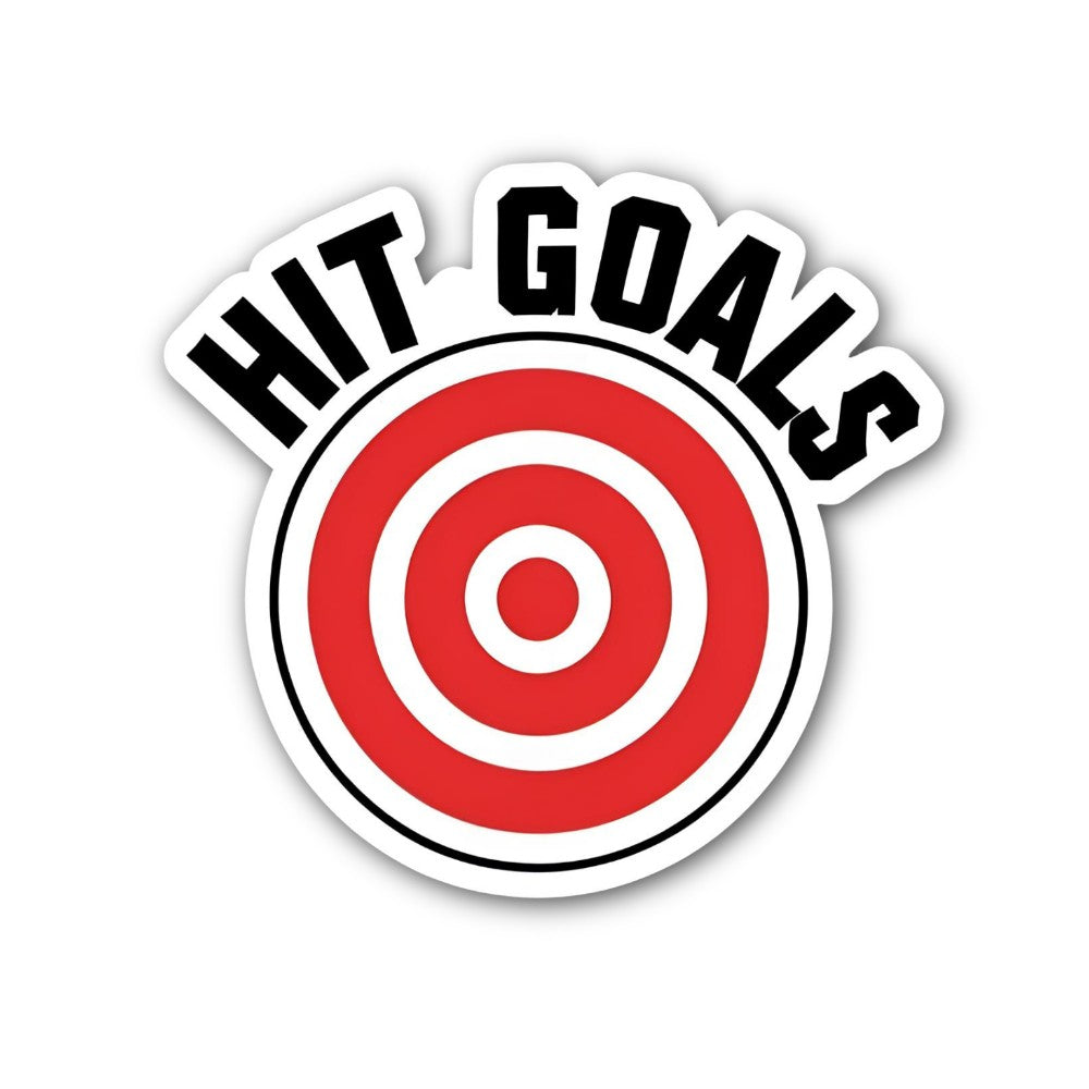HIT GOALS  Sticker, Waterproof Vinyl Decal Sticker Indoor Or Outdoor 2 (Pieces) 3" and 5"