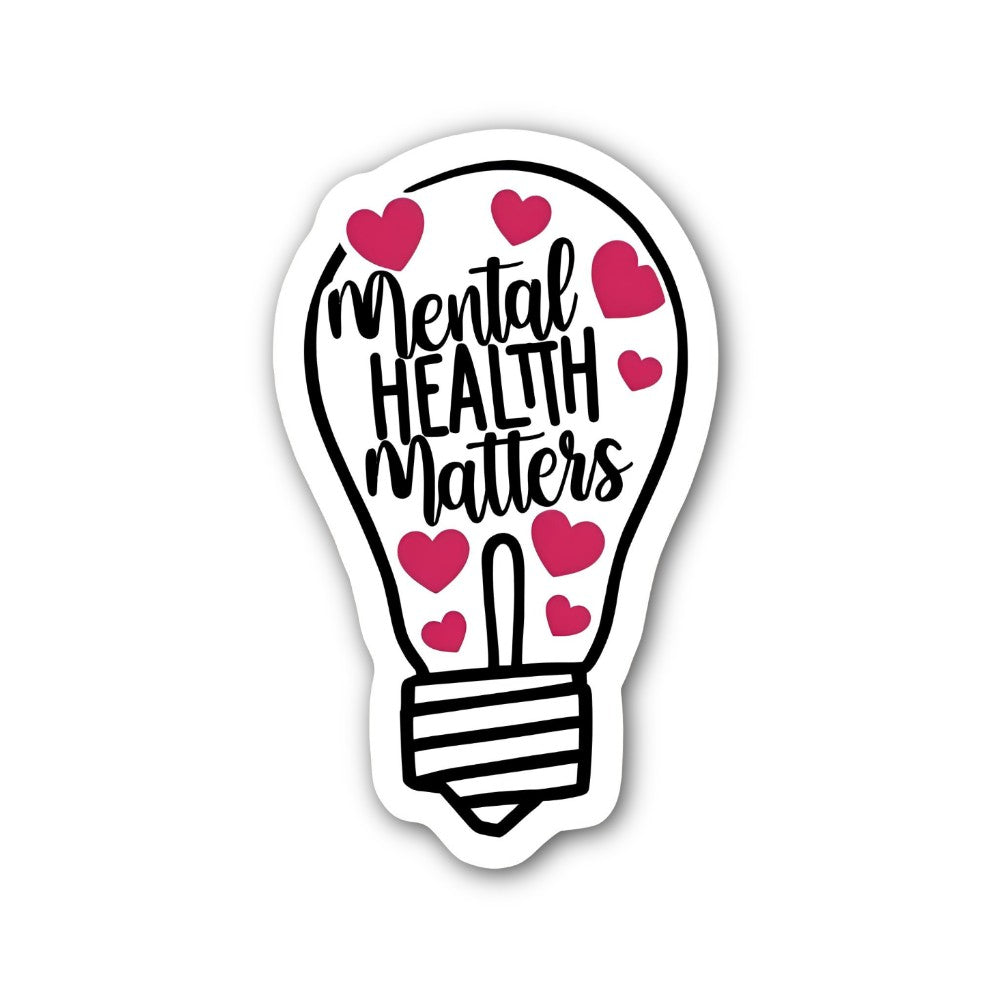 Mental HEALTH Matters Sticker, Waterproof Vinyl Decal Sticker Indoor Or Outdoor 2 (Pieces) 3" and 5"