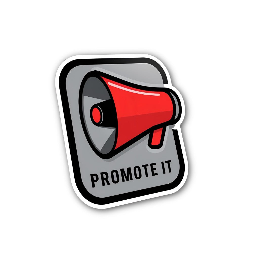 Promote it loudspeaker Sticker, Waterproof Vinyl Decal Sticker Indoor Or Outdoor 2 (Pieces) 3" and 5"