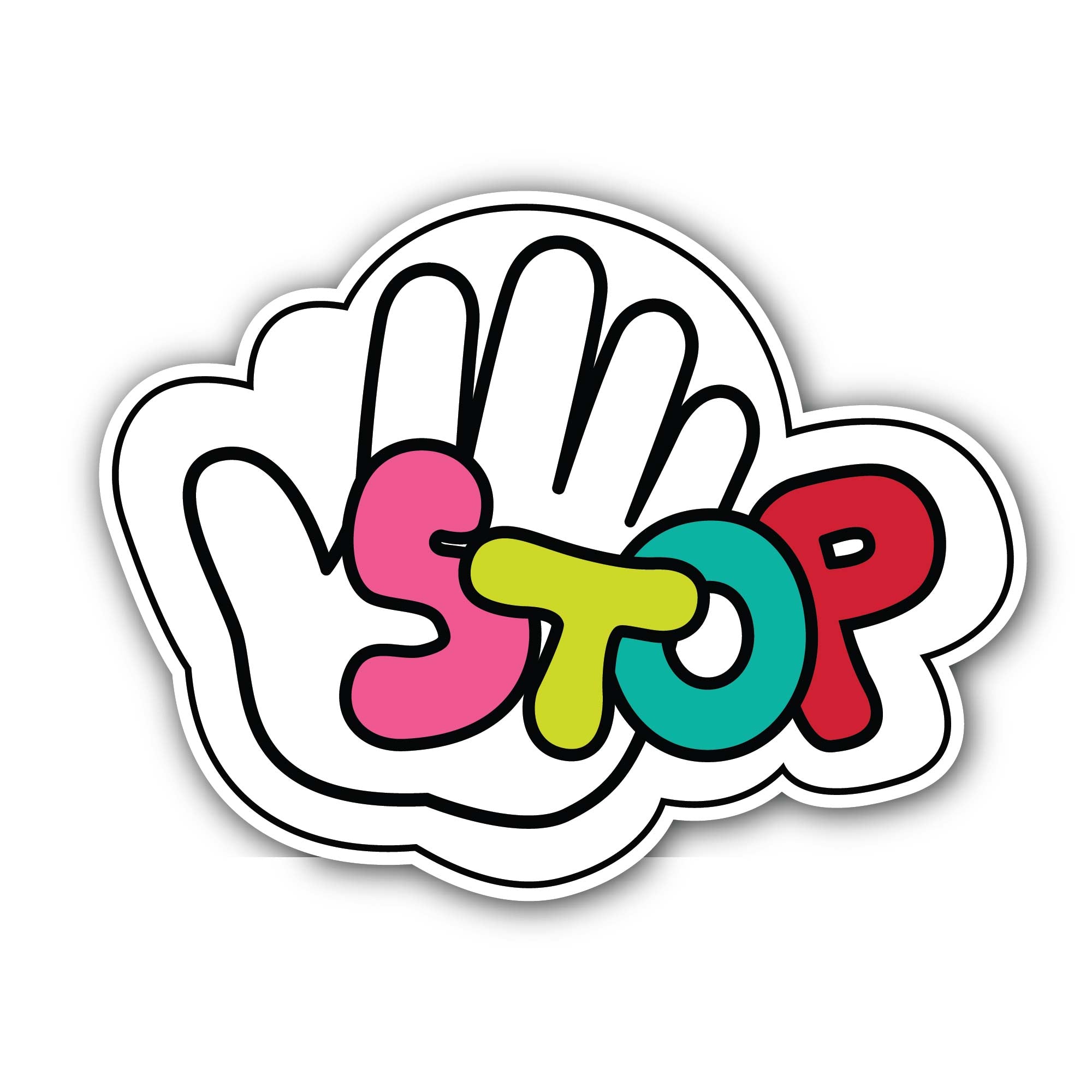 Stop Message Sticker, Waterproof Vinyl Decal Sticker Indoor Or Outdoor 2 (Pieces) 3" and 5"