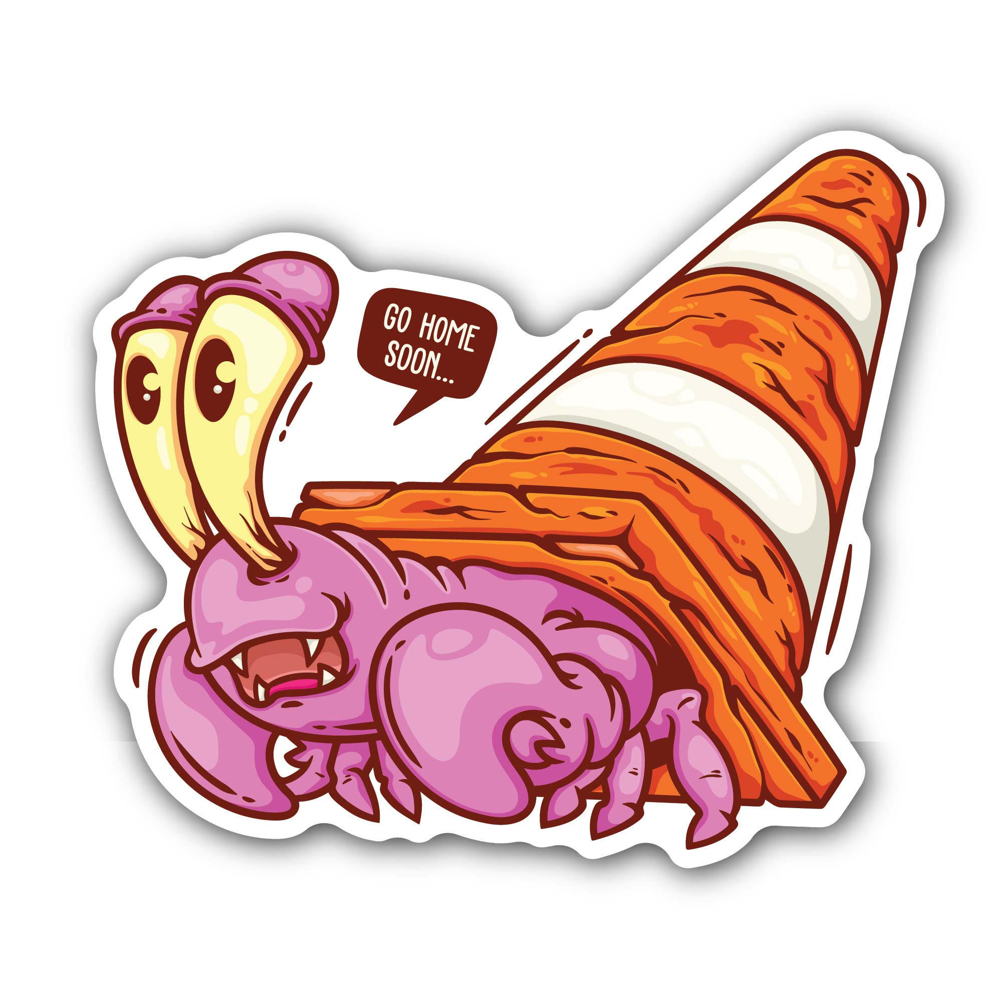 Crab New Home Sticker, Waterproof Vinyl Decal Sticker Indoor Or Outdoor 2 (Pieces) 3" and 5"