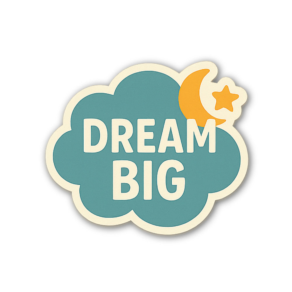 DREAM BIG MOON & STAR Sticker, Waterproof Vinyl Decal Sticker Indoor Or Outdoor 2 (Pieces) 3" and 5"