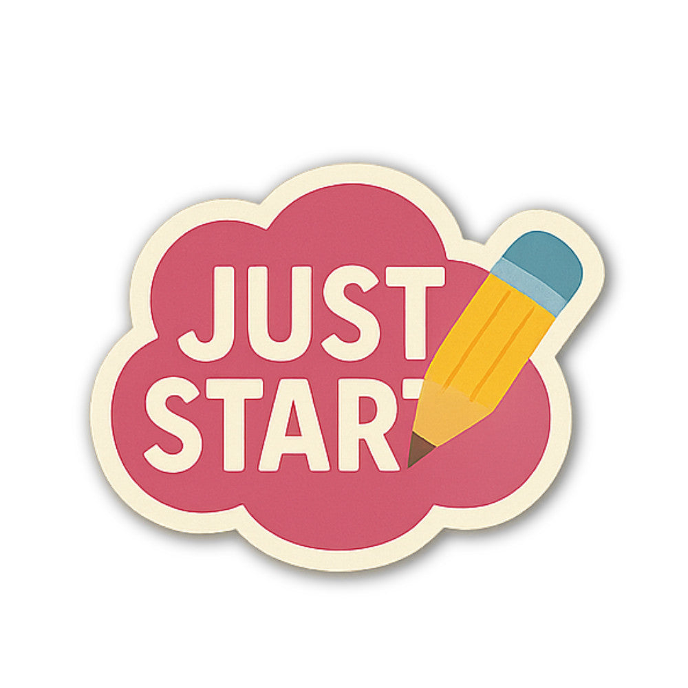 JUST STAR & Pencil Sticker, Waterproof Vinyl Decal Sticker Indoor Or Outdoor 2 (Pieces) 3" and 5"