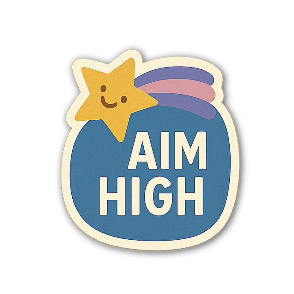 Funny AIM HIGH Sticker, Waterproof Vinyl Decal Sticker Indoor Or Outdoor 2 (Pieces) 3" and 5"