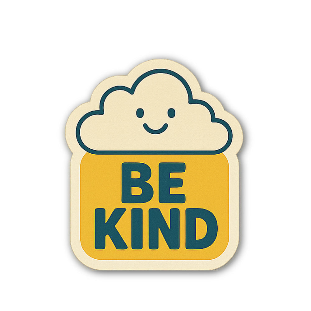 Be Kind & Cute Cloud Sticker, Waterproof Vinyl Decal Sticker Indoor Or Outdoor 2 (Pieces) 3" and 5"