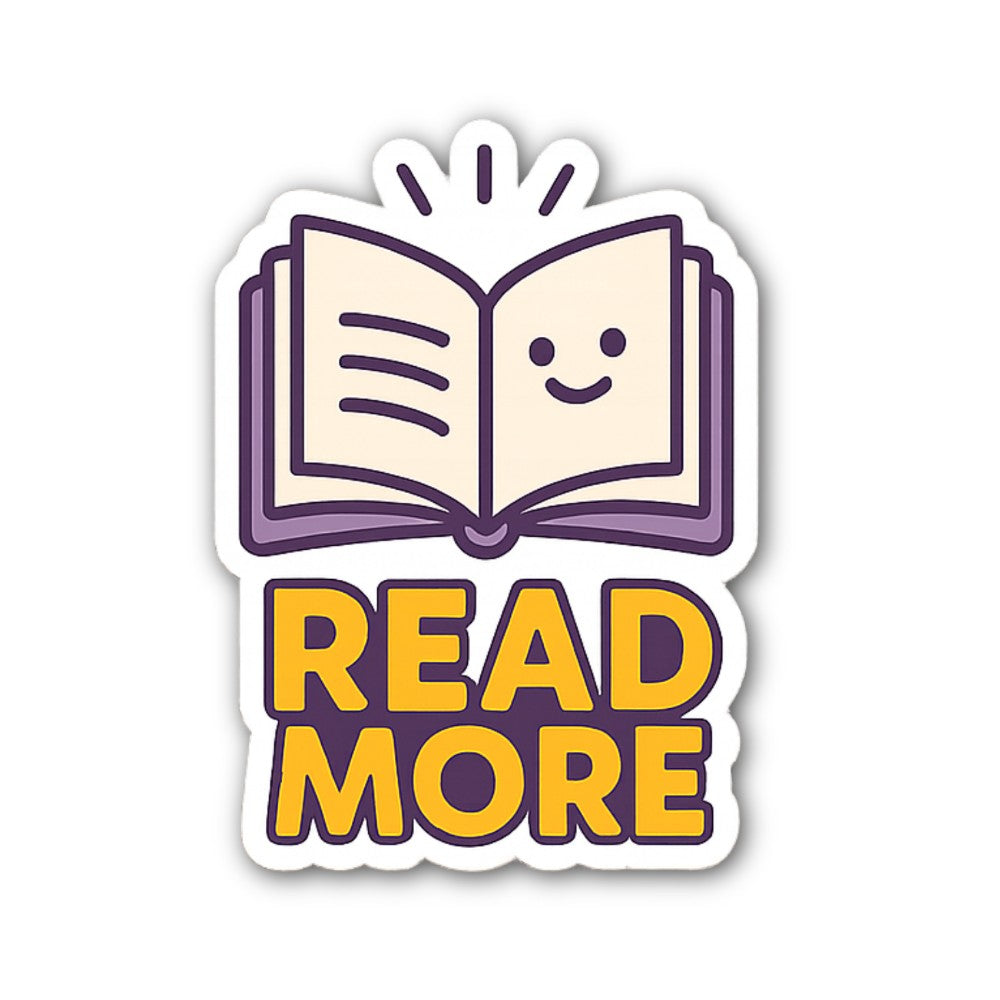 READ MORE Story Book Sticker, Waterproof Vinyl Decal Sticker Indoor Or Outdoor 2 (Pieces) 3" and 5"
