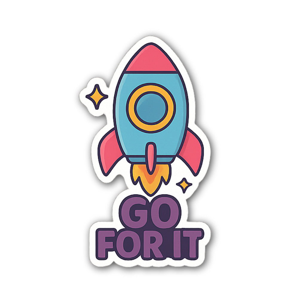 Cute Rocket Sticker, Waterproof Vinyl Decal Sticker Indoor Or Outdoor 2 (Pieces) 3" and 5"