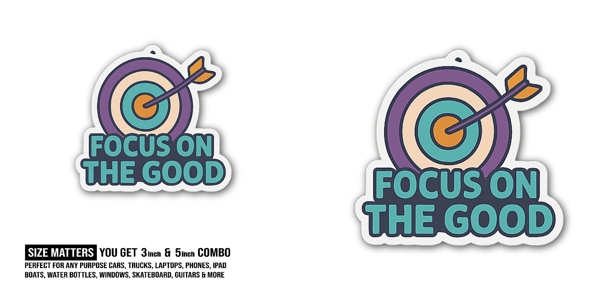 Cute Sun Sticker, Waterproof Vinyl Decal Sticker Indoor Or Outdoor 2 (Pieces) 3" and 5"
