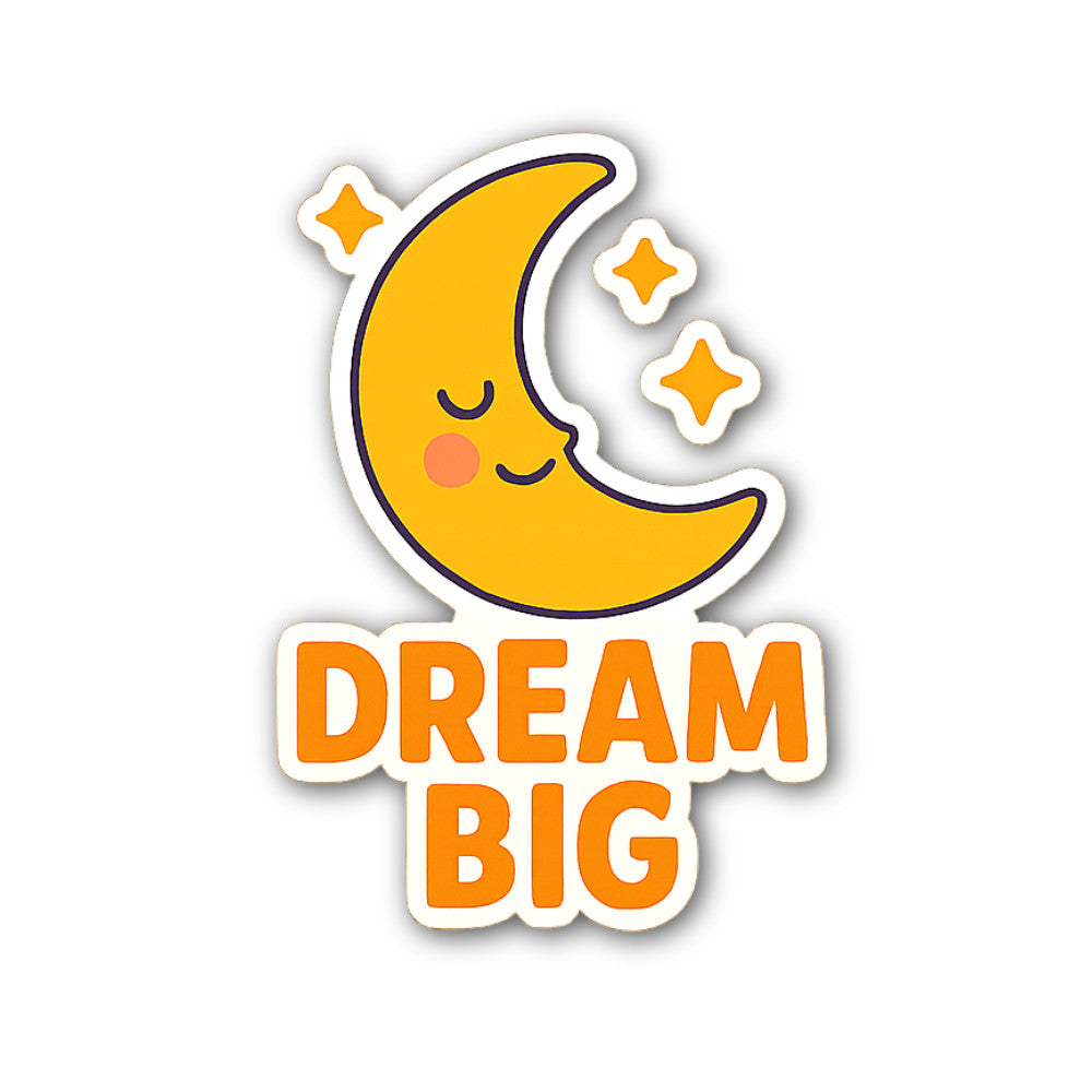 Sleeping Moon Sticker, Waterproof Vinyl Decal Sticker Indoor Or Outdoor 2 (Pieces) 3" and 5"