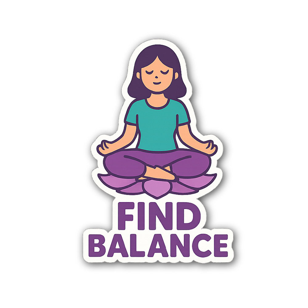 FIND BALANCE Sticker, Waterproof Vinyl Decal Sticker Indoor Or Outdoor 2 (Pieces) 3" and 5"