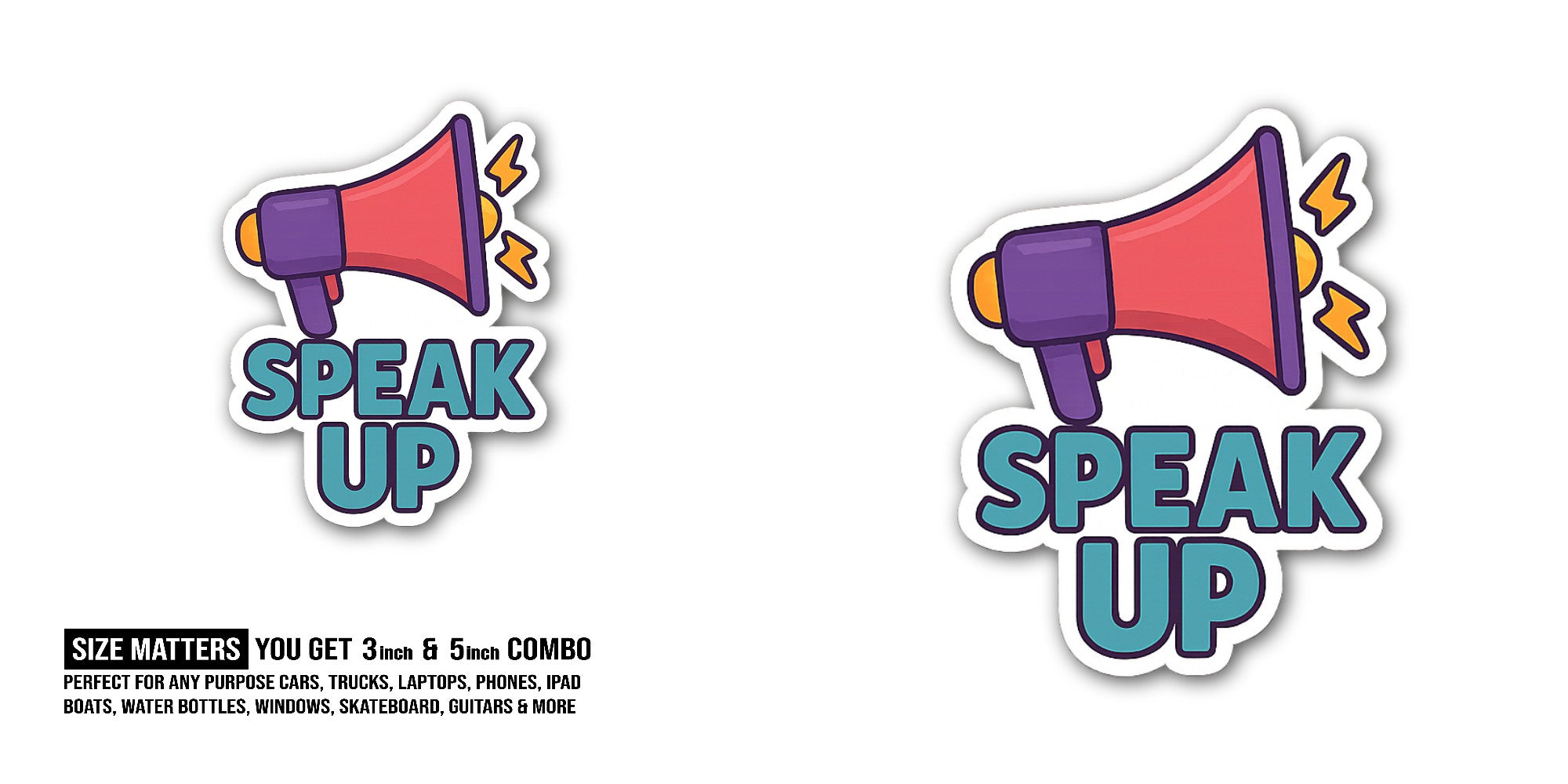 Speaker Sticker, Waterproof Vinyl Decal Sticker Indoor Or Outdoor 2 (Pieces) 3" and 5"