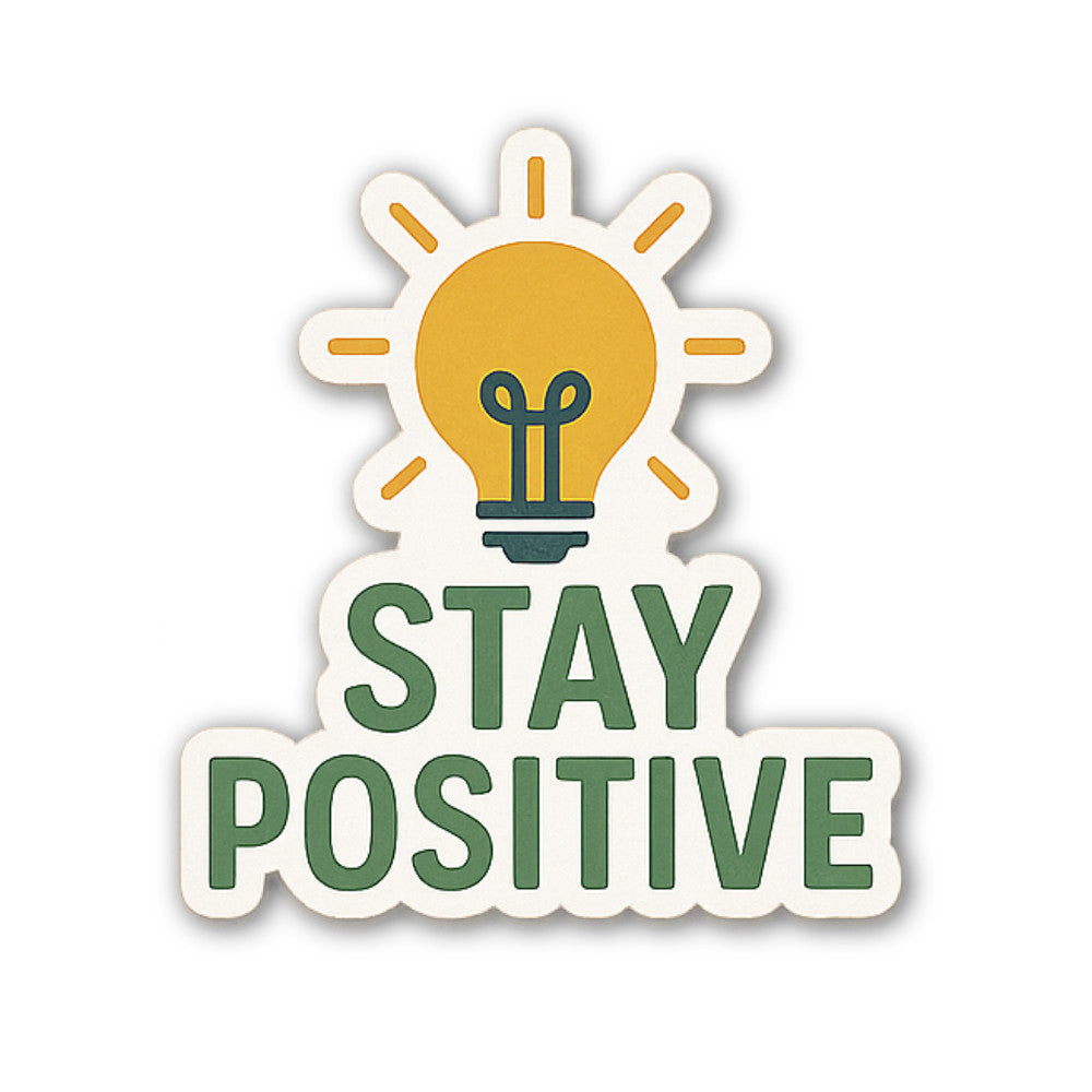 Positive Bulb Sticker, Waterproof Vinyl Decal Sticker Indoor Or Outdoor 2 (Pieces) 3" and 5"