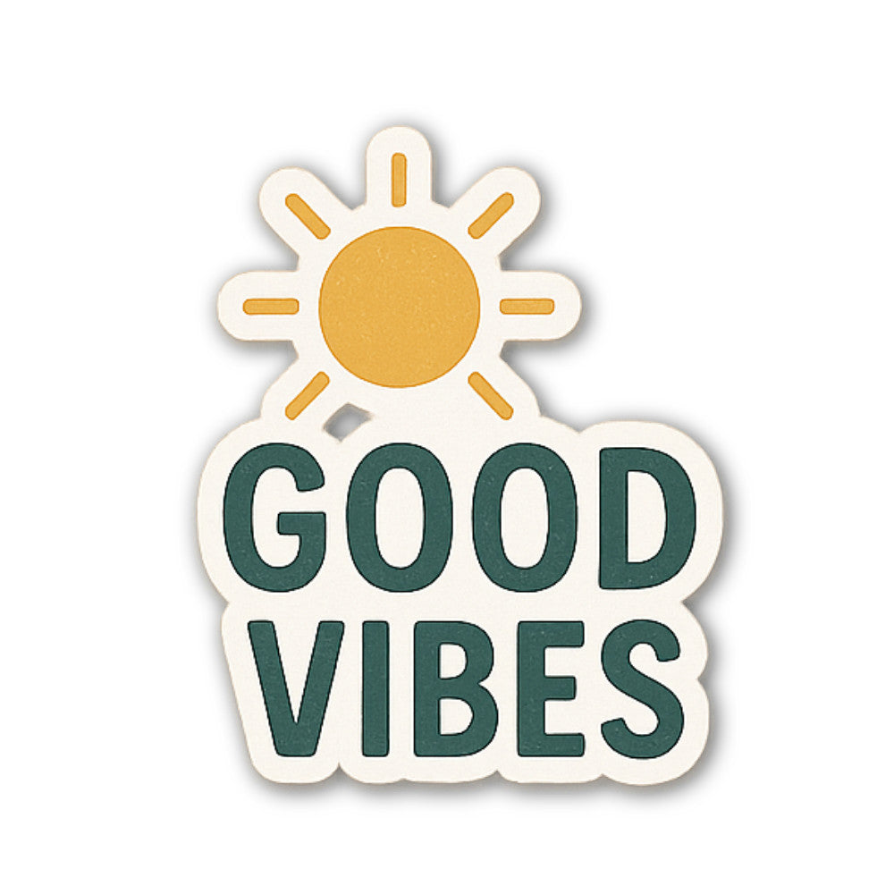 Little Sun & Vibes Sticker, Waterproof Vinyl Decal Sticker Indoor Or Outdoor 2 (Pieces) 3" and 5"