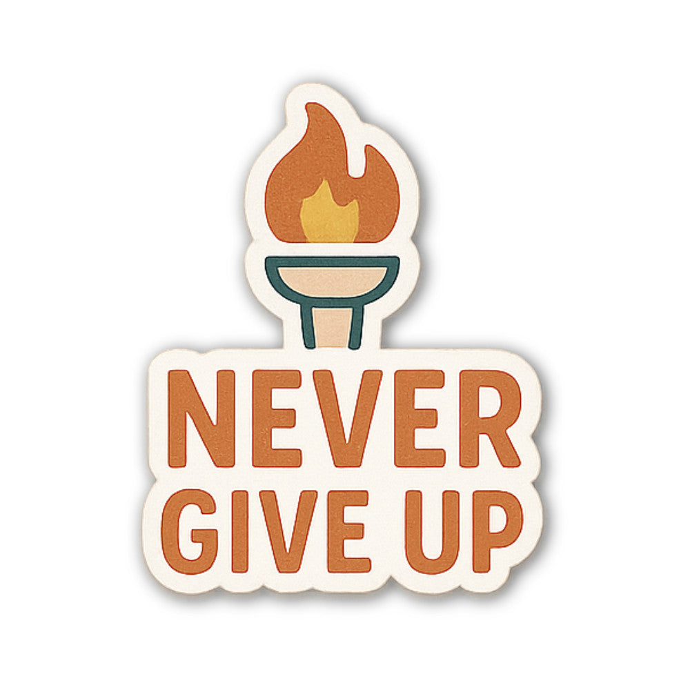 Never Sticker, Waterproof Vinyl Decal Sticker Indoor Or Outdoor 2 (Pieces) 3" and 5"