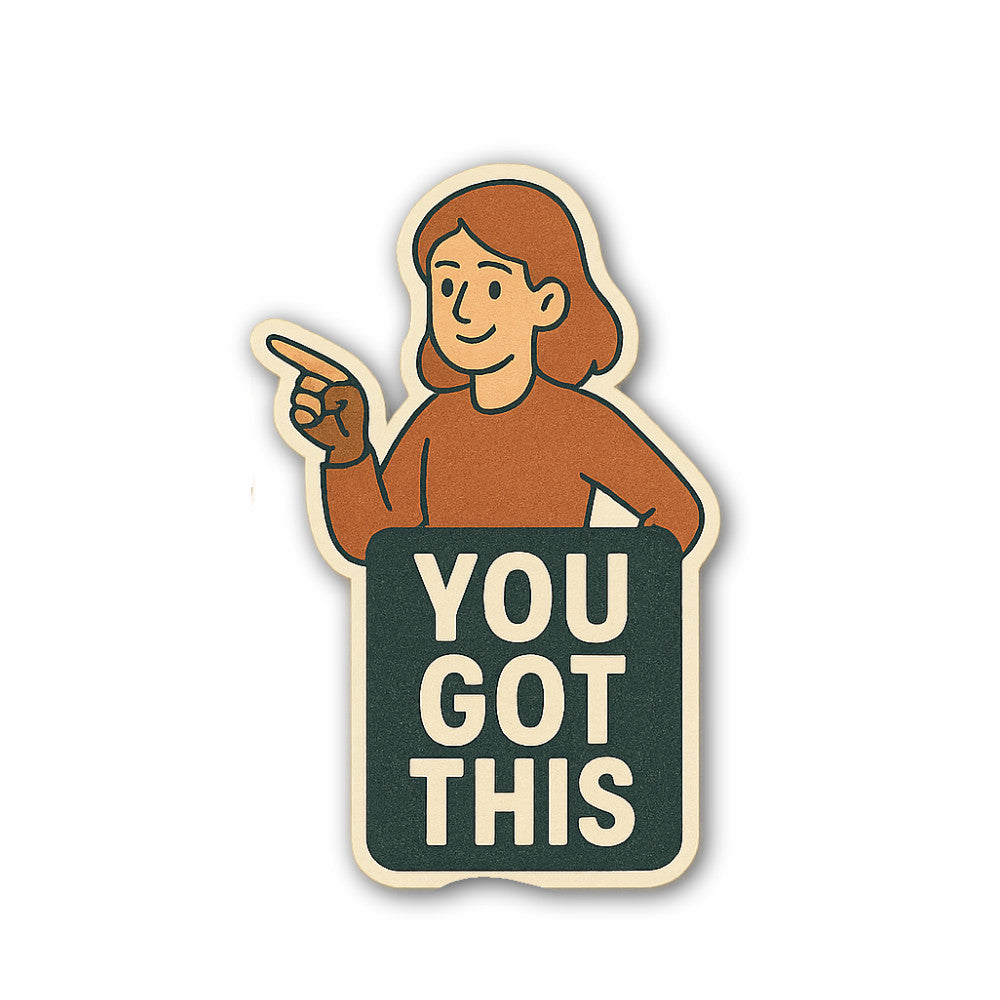 YOU GOT THIS & RED T-SHIRT GIRL Sticker, Waterproof Vinyl Decal Sticker Indoor Or Outdoor 2 (Pieces) 3" and 5"