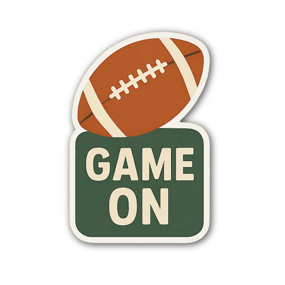 GAME ON Sticker, Waterproof Vinyl Decal Sticker Indoor Or Outdoor 2 (Pieces) 3" and 5"