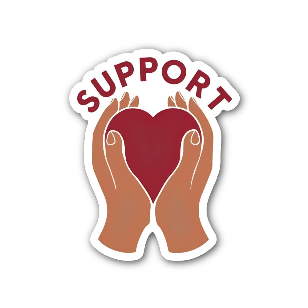 Lovely SUPPORT Sticker, Waterproof Vinyl Decal Sticker Indoor Or Outdoor 2 (Pieces) 3" and 5