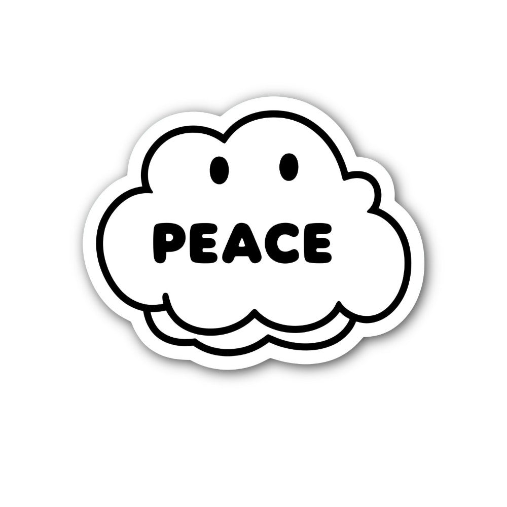 PEACE Cloud Sticker, Waterproof Vinyl Decal Sticker Indoor Or Outdoor 2 (Pieces) 3" and 5