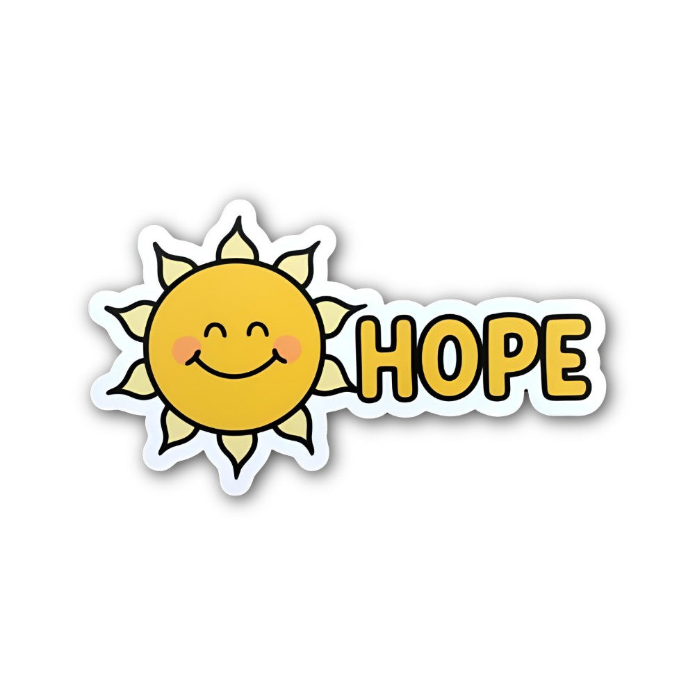 HOPE Sunshine Sticker, Waterproof Vinyl Decal Sticker Indoor Or Outdoor 2 (Pieces) 3" and 5