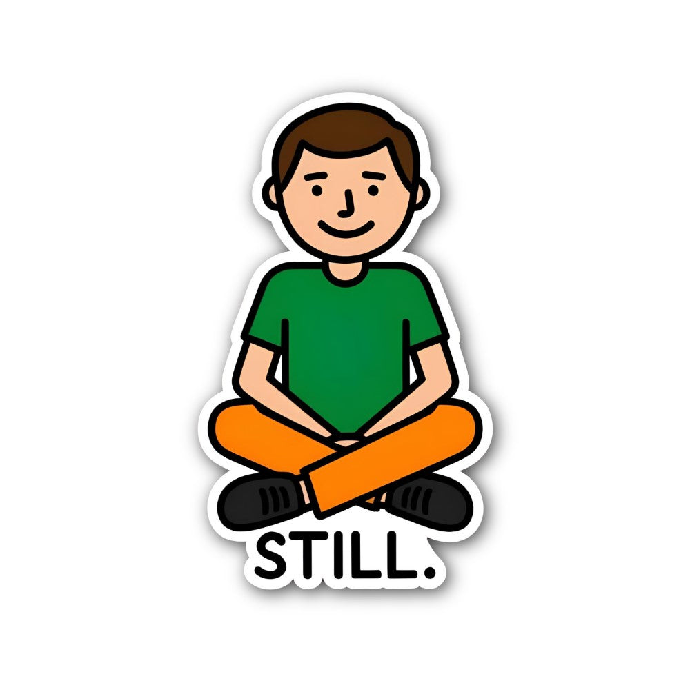 STILL Little Boy Sticker, Waterproof Vinyl Decal Sticker Indoor Or Outdoor 2 (Pieces) 3" and 5" (Copy)