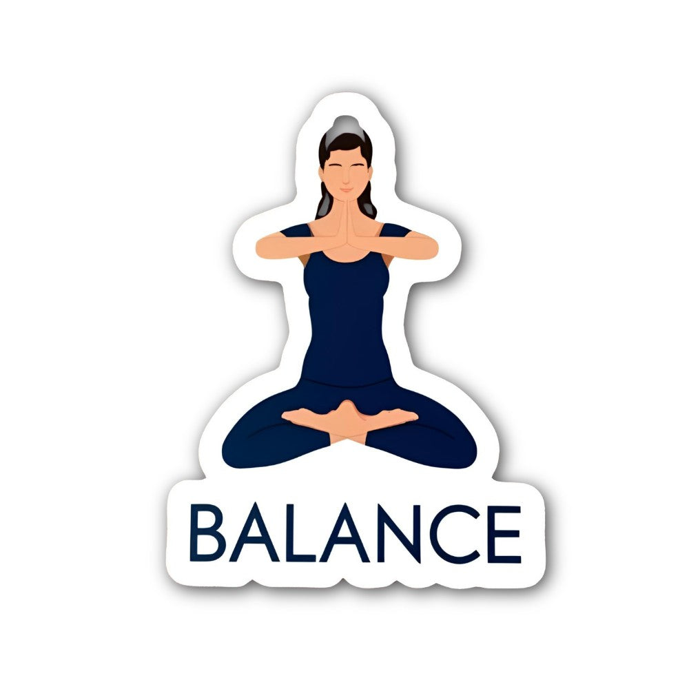 BALANCE Yoga Woman Sticker, Waterproof Vinyl Decal Sticker Indoor Or Outdoor 2 (Pieces) 3" and 5"