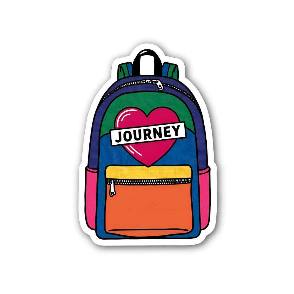 JOURNEY Love Bag  Sticker, Waterproof Vinyl Decal Sticker Indoor Or Outdoor 2 (Pieces) 3" and 5"