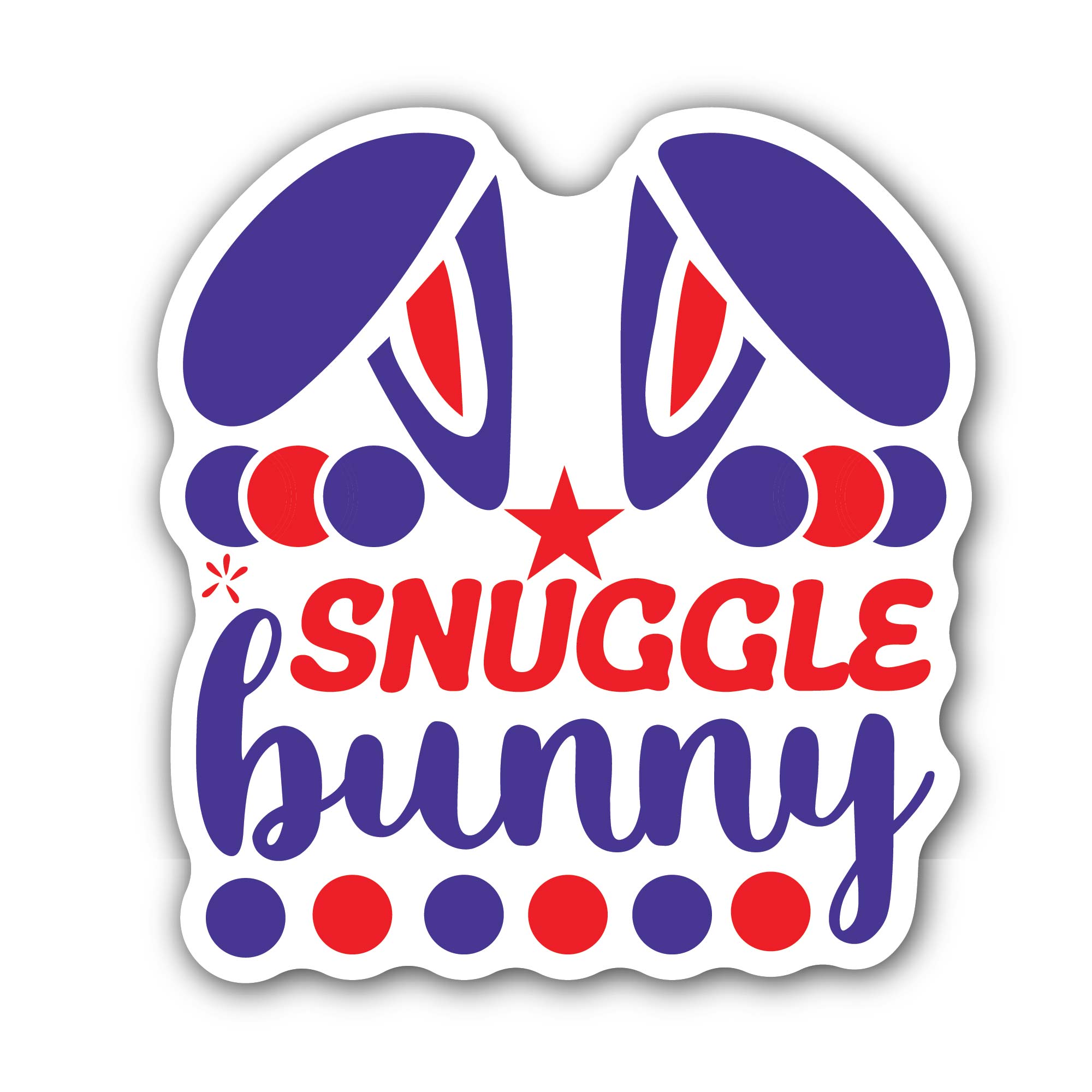 Snuggle Bunny Sticker, Waterproof Vinyl Decal Sticker Indoor Or Outdoor 2 (Pieces) 3" and 5"